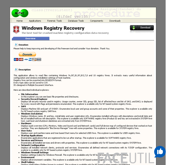 Mitec windows registry recovery как пользоваться